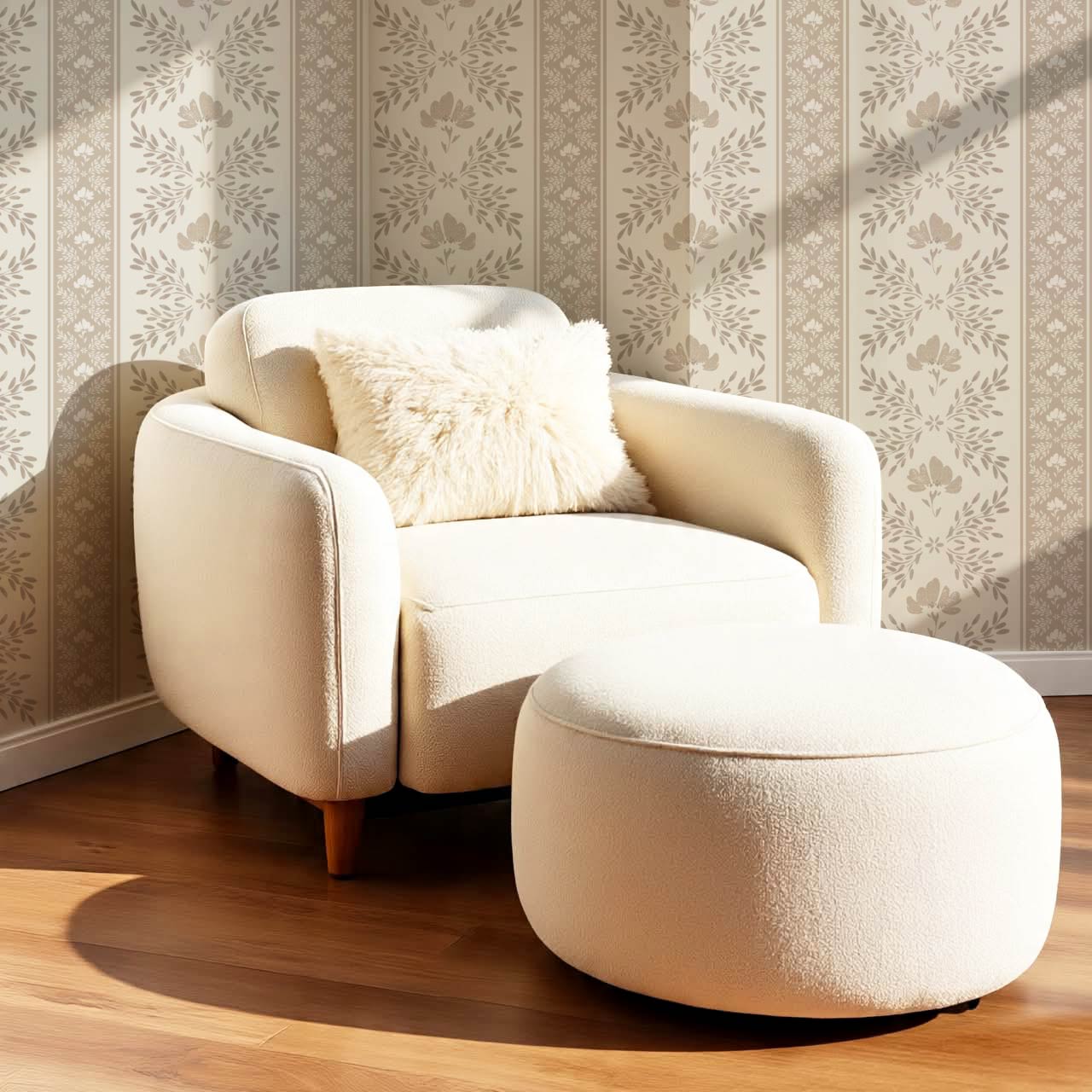 Julian Blooming Vines Cream Beige Wallpaper