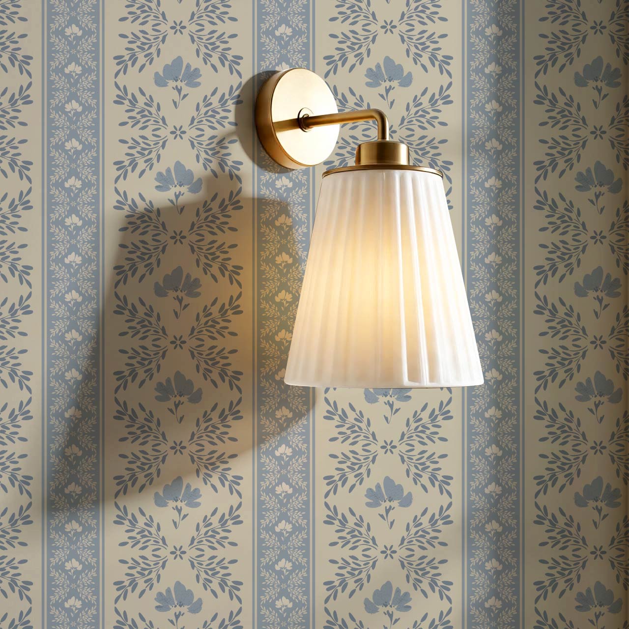 Julian Blooming Vines French Blue Wallpaper