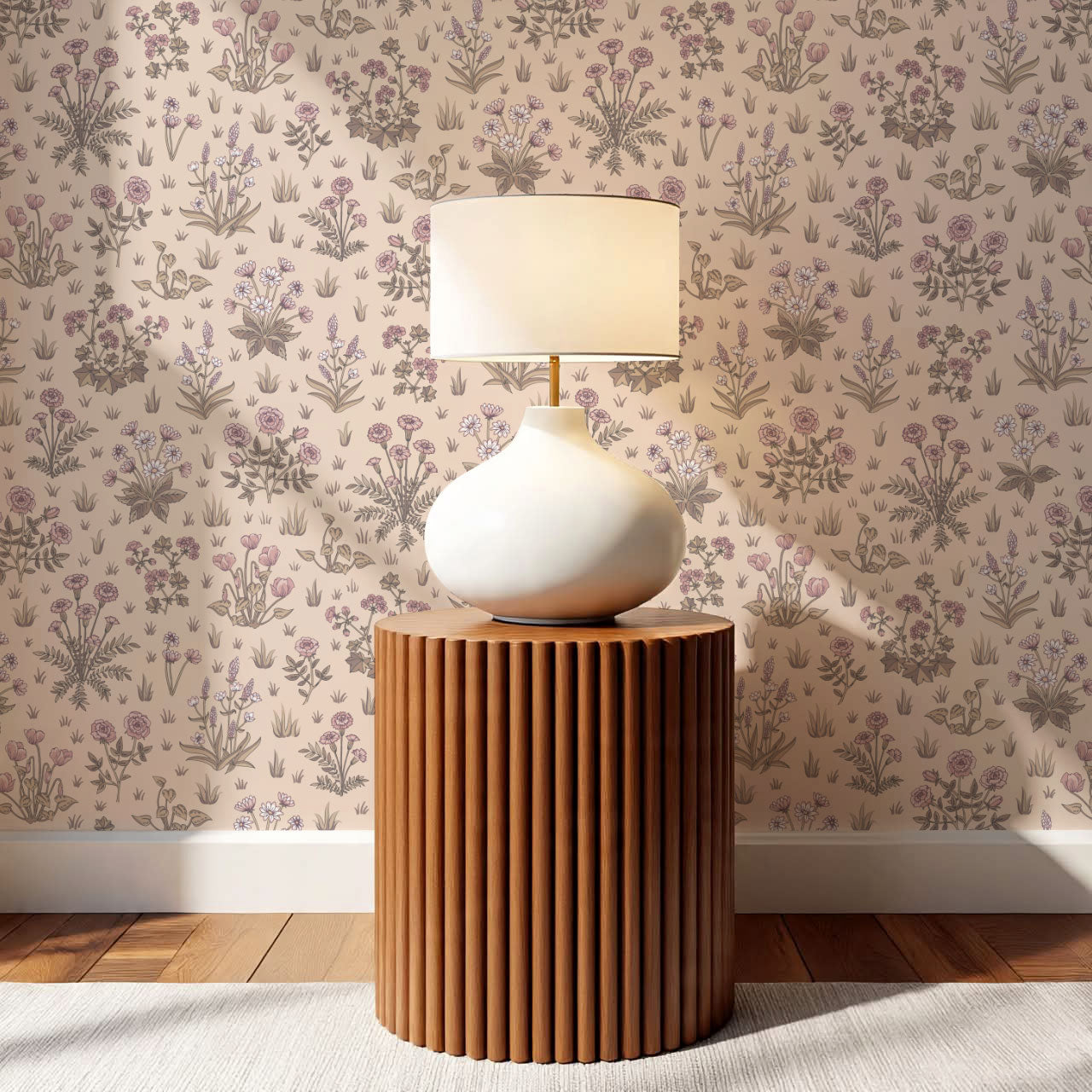 Juliet Country Garden Mauve Wallpaper