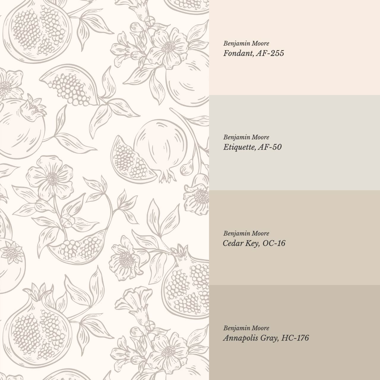 Juniper Pomegranate Passion Cream Wallpaper