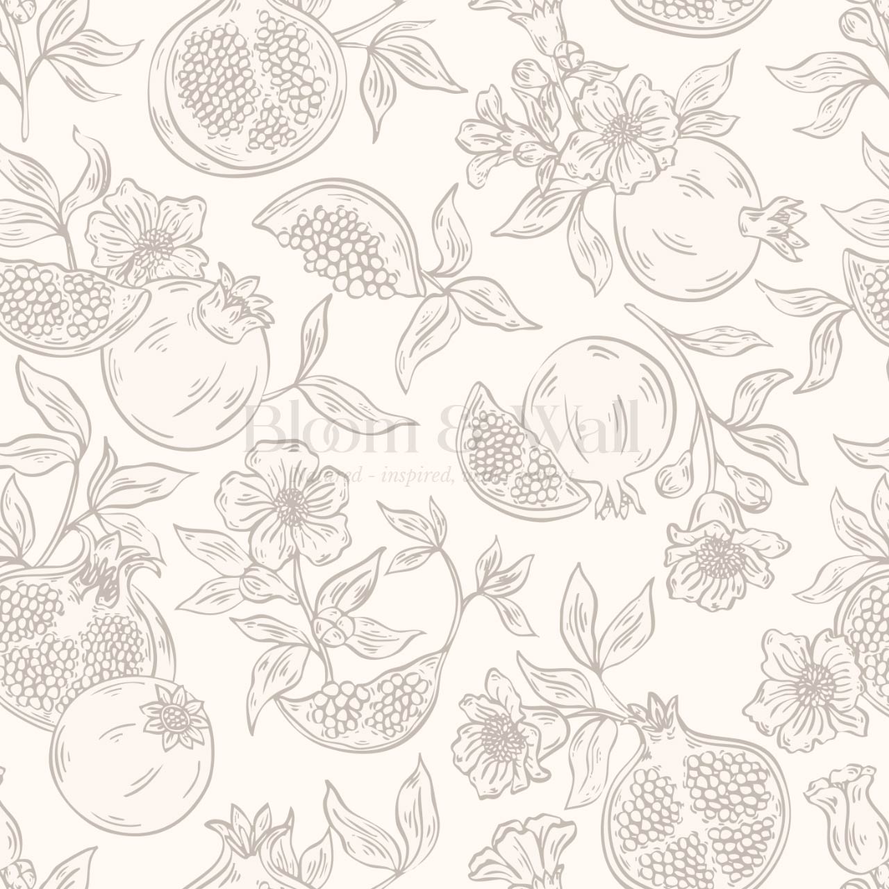 Juniper Pomegranate Passion Cream Wallpaper