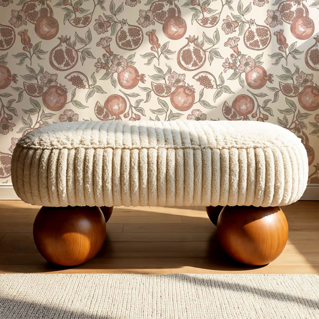 Juniper Pomegranate Passion Mauve Cream Wallpaper