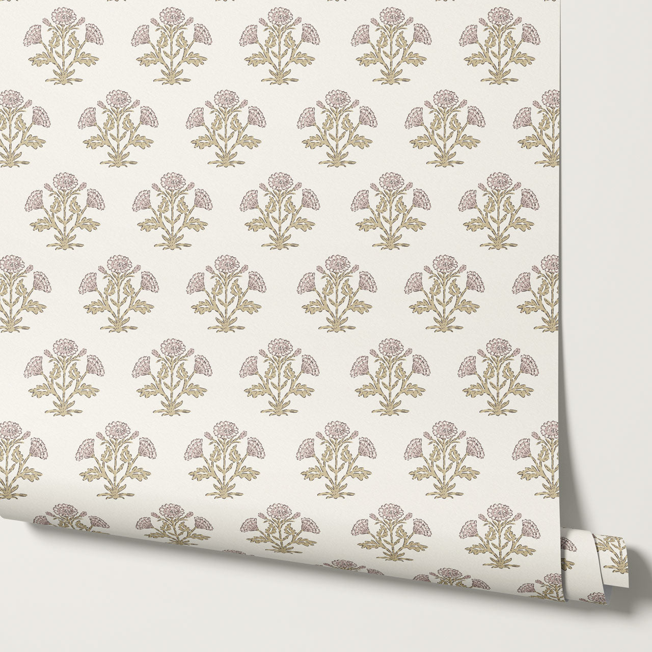 Kaia Block Marigold Dusty Pink Ochre Wallpaper
