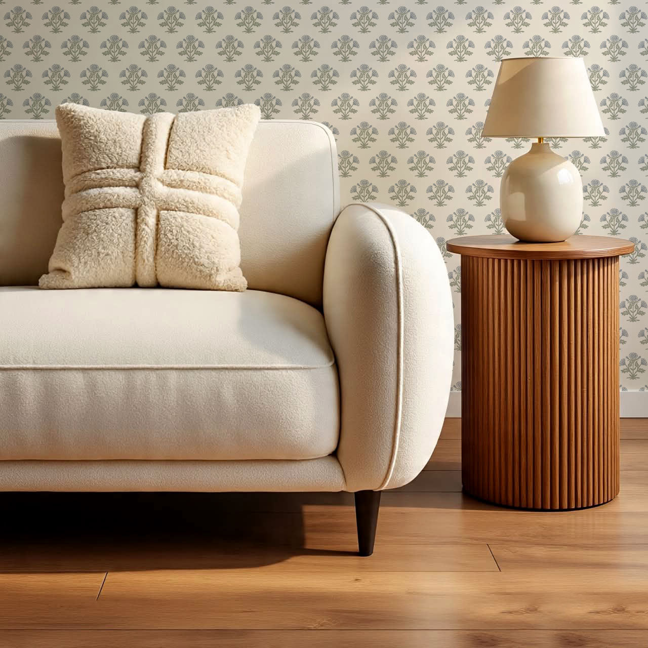 Kaia Block Marigold Blue Green Wallpaper