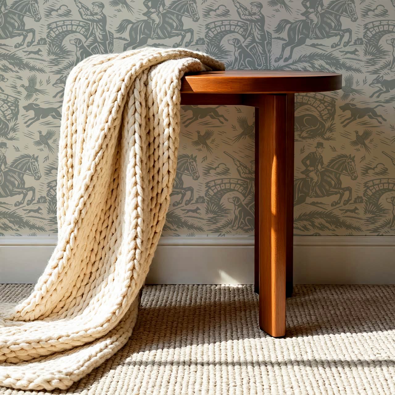 Kaida Hunt Story Ivory Grey Wallpaper