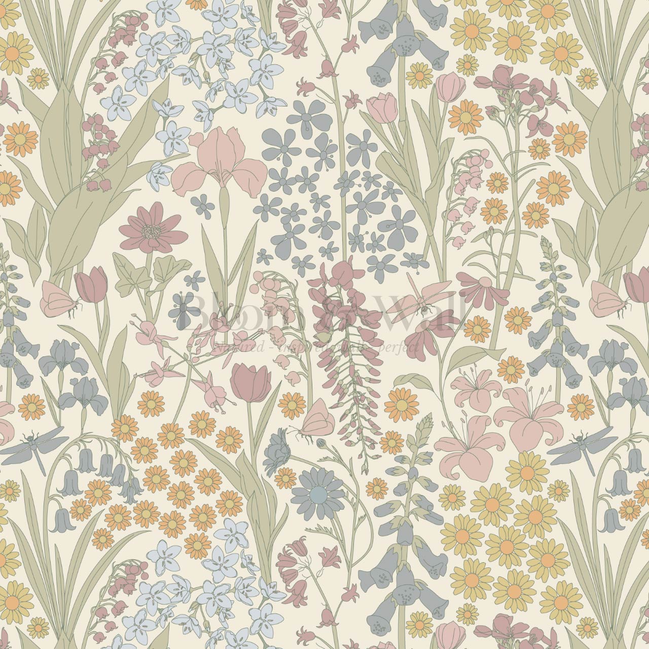 Kaira Secret Garden Cream Wallpaper