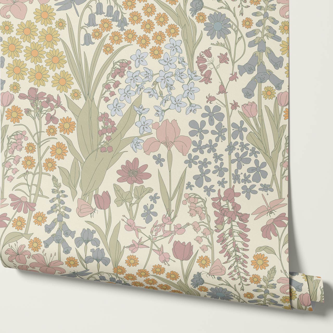 Kaira Secret Garden Cream Wallpaper