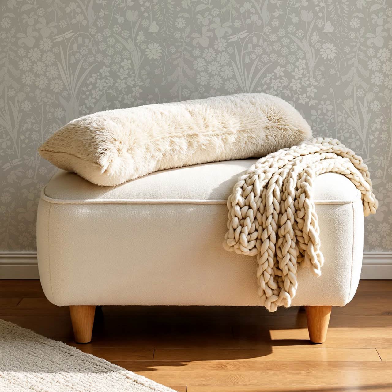 Kaira Secret Garden Light Gray Wallpaper
