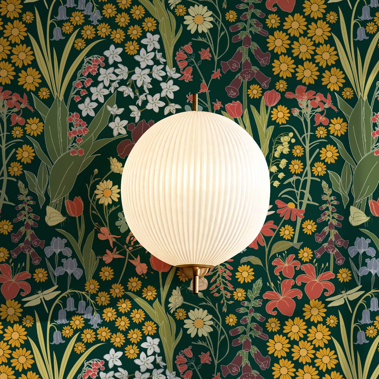 Kaira Secret Garden Slate Multicolor Wallpaper