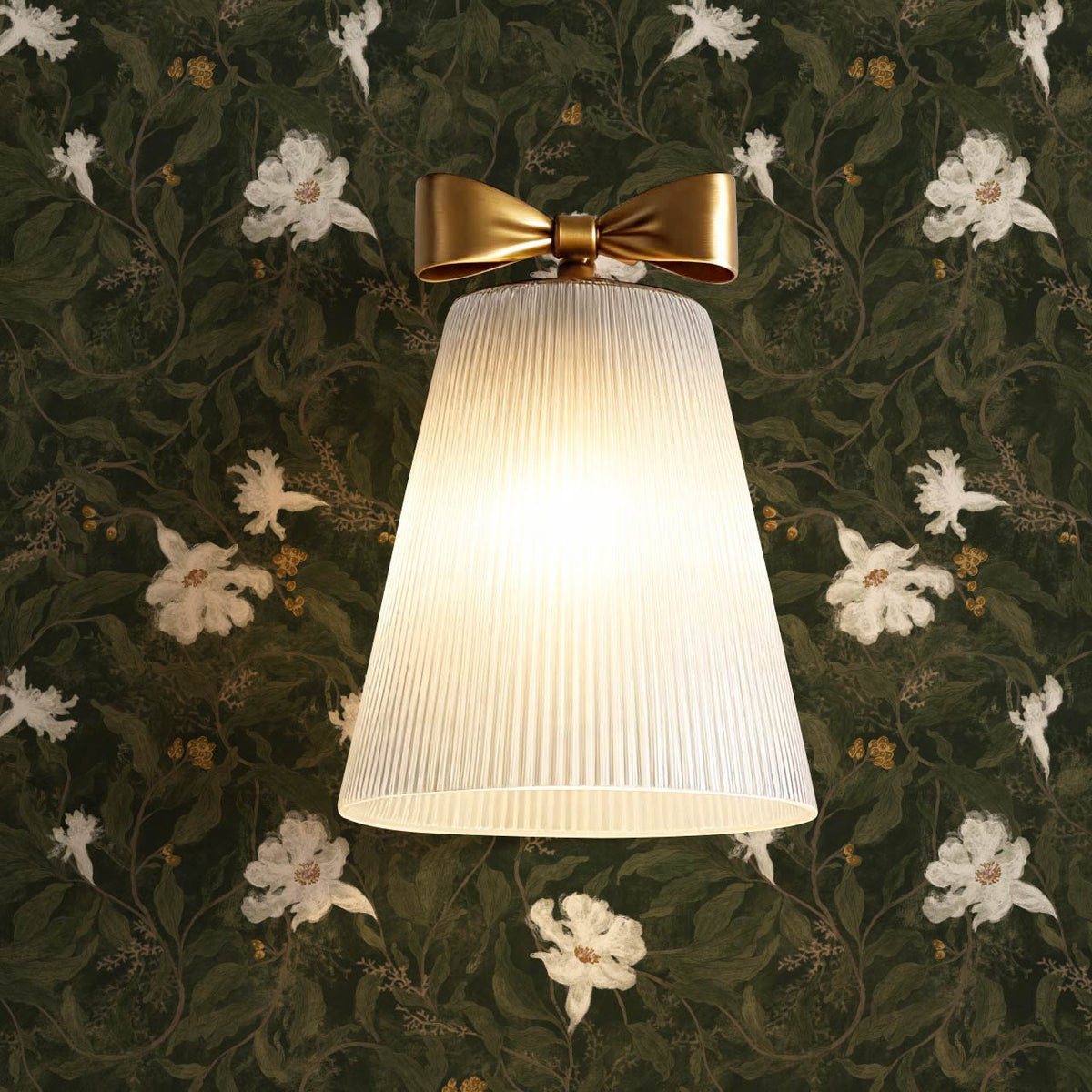 Kairo Midnight Garden Deep Moss Cream Wallpaper