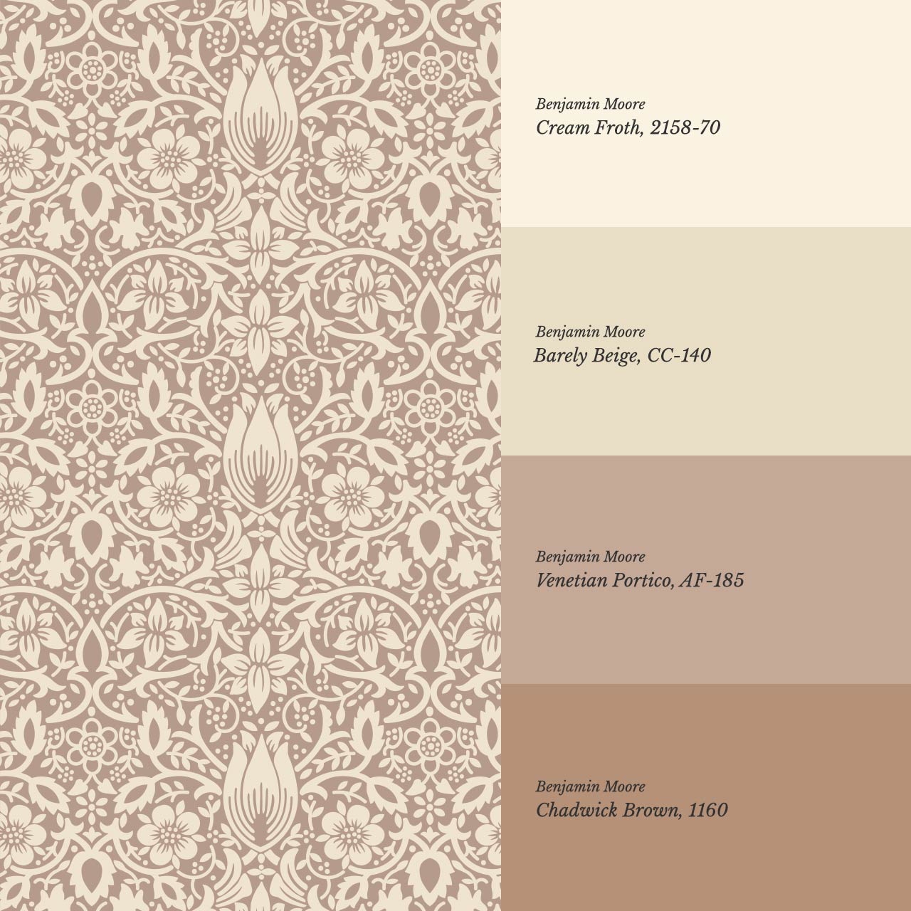 Kaja Borage Vintage Vines Clay Cream Wallpaper