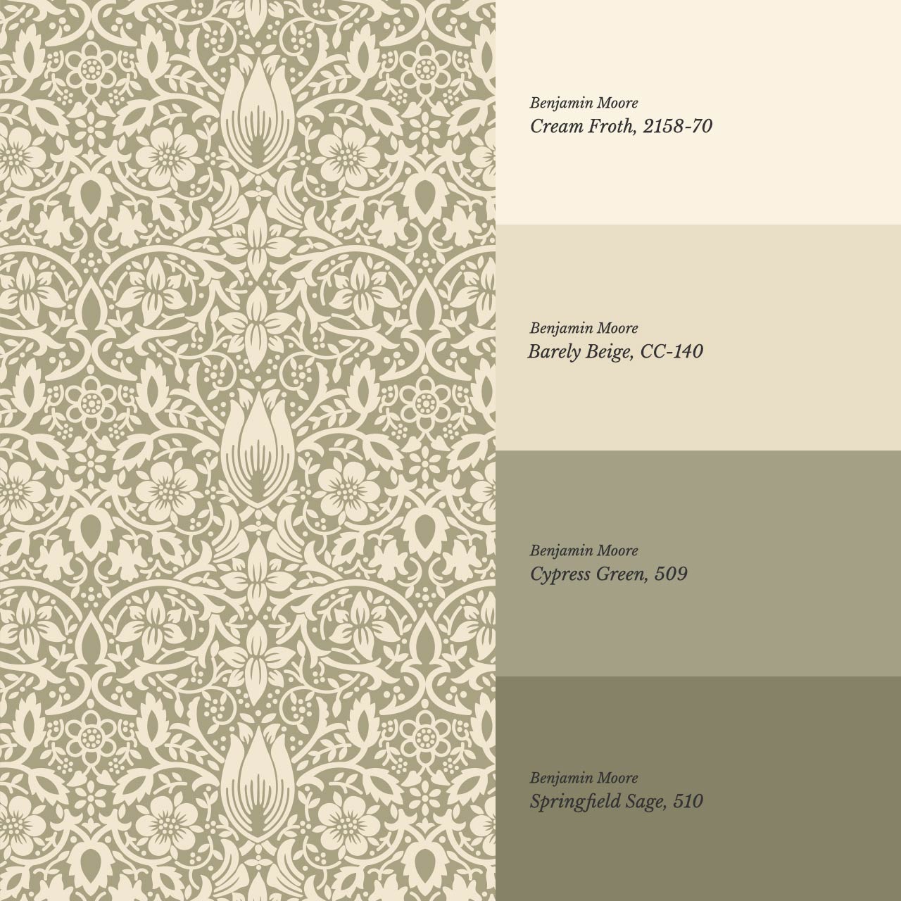 Kaja Borage Vintage Vines Sage Cream Wallpaper