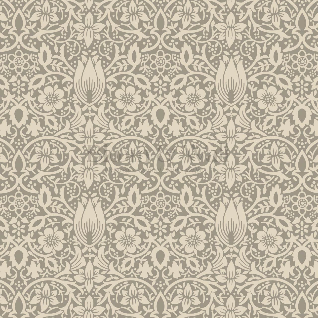 Kaja Borage Vintage Vines Stone Straw Wallpaper