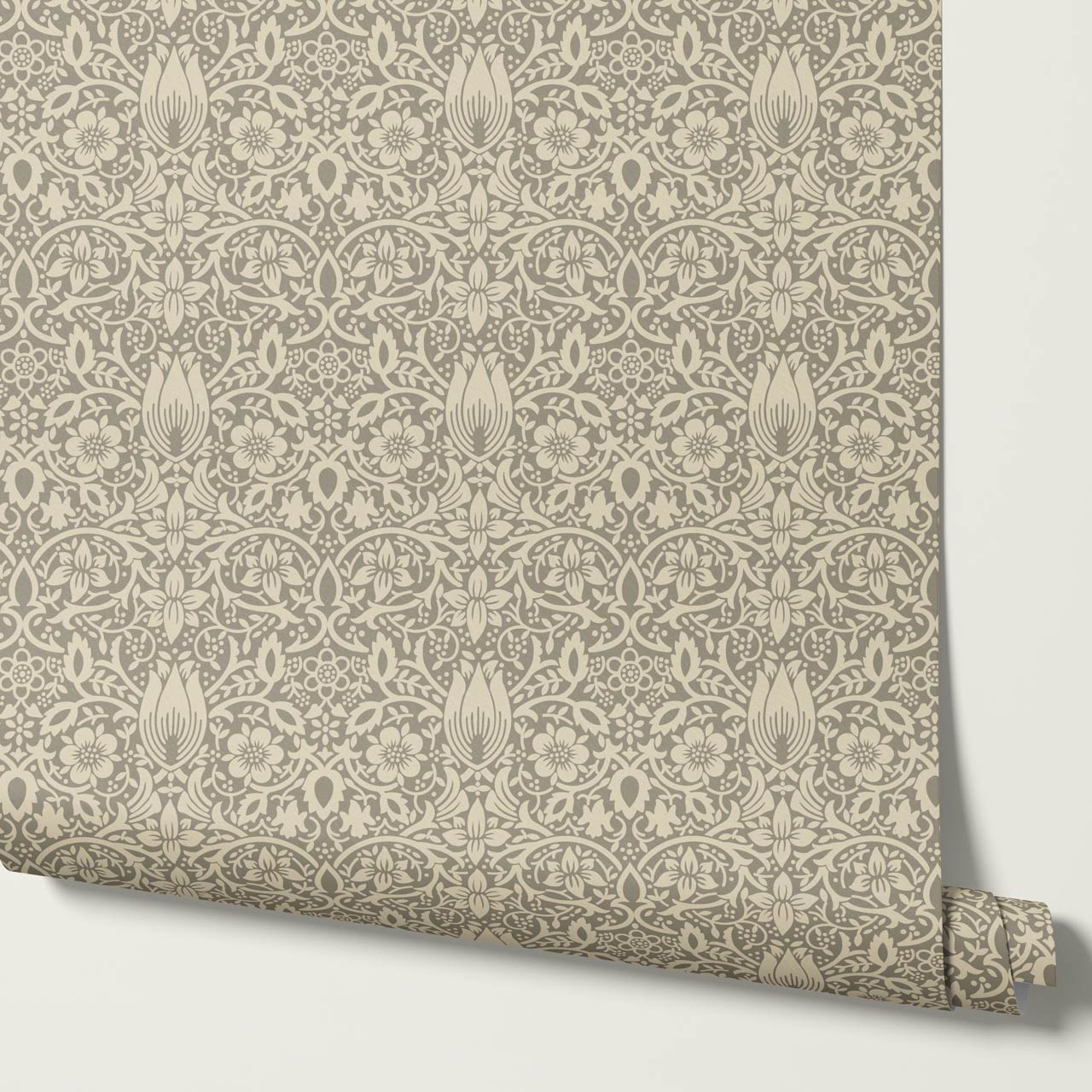 Kaja Borage Vintage Vines Stone Straw Wallpaper
