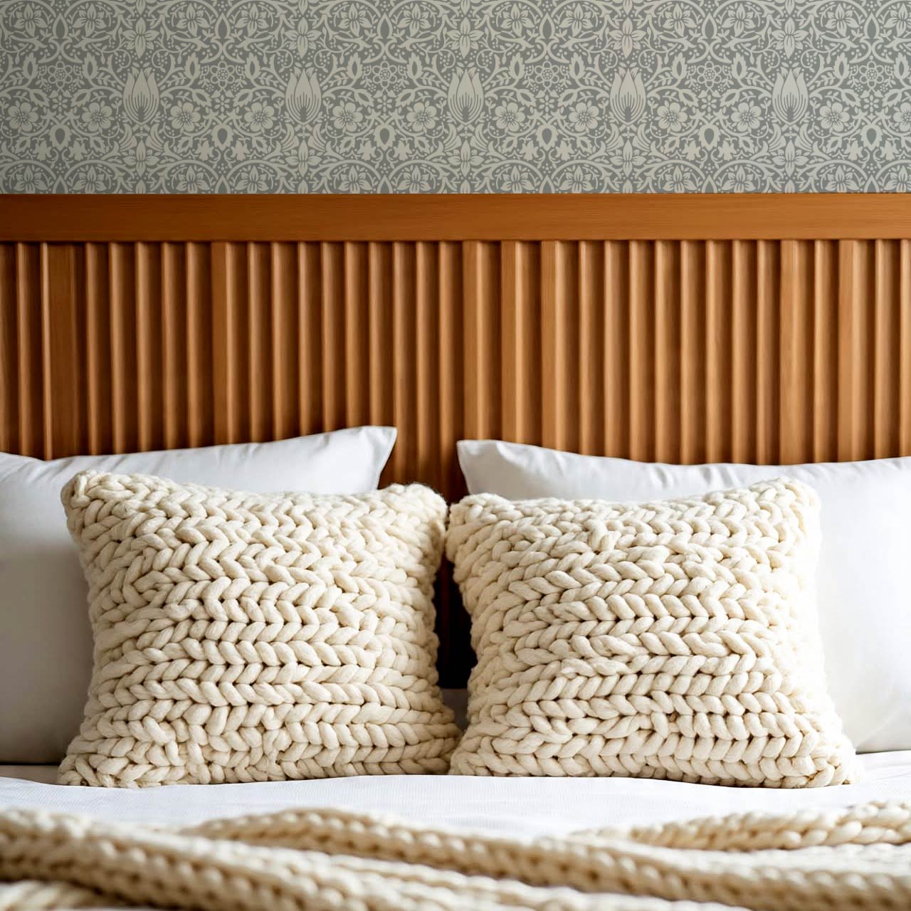 Kaja Borage Vintage Vines Gray Cloud Ivory Wallpaper