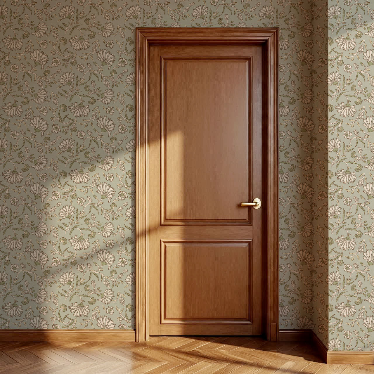 Kalami Floral Sage Wallpaper