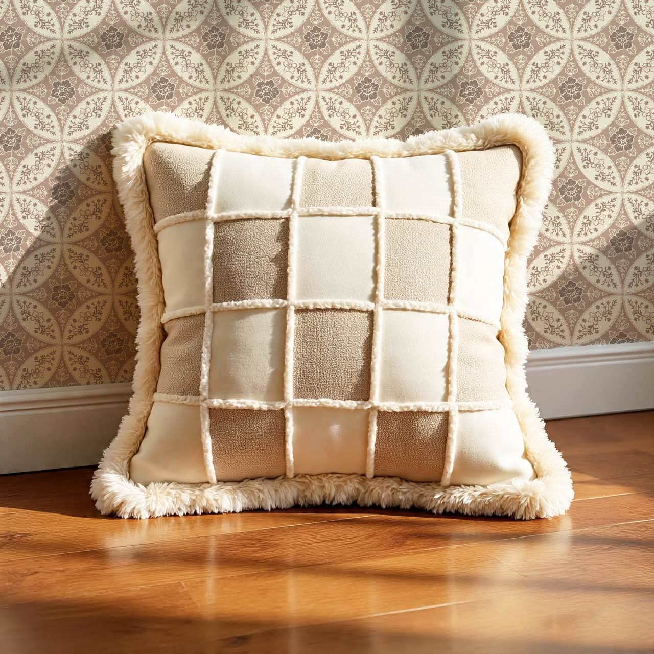 Katherine Silk Circles Rosewood Wallpaper