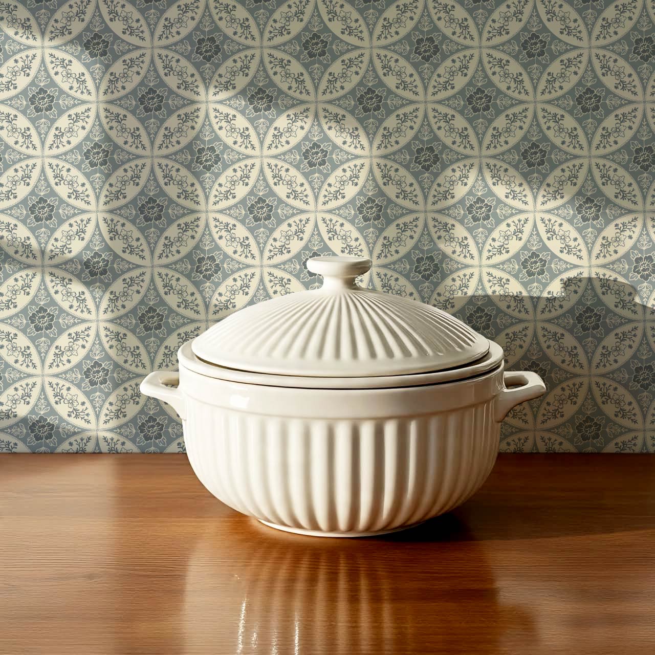 Katherine Silk Circles Manor Blue Wallpaper