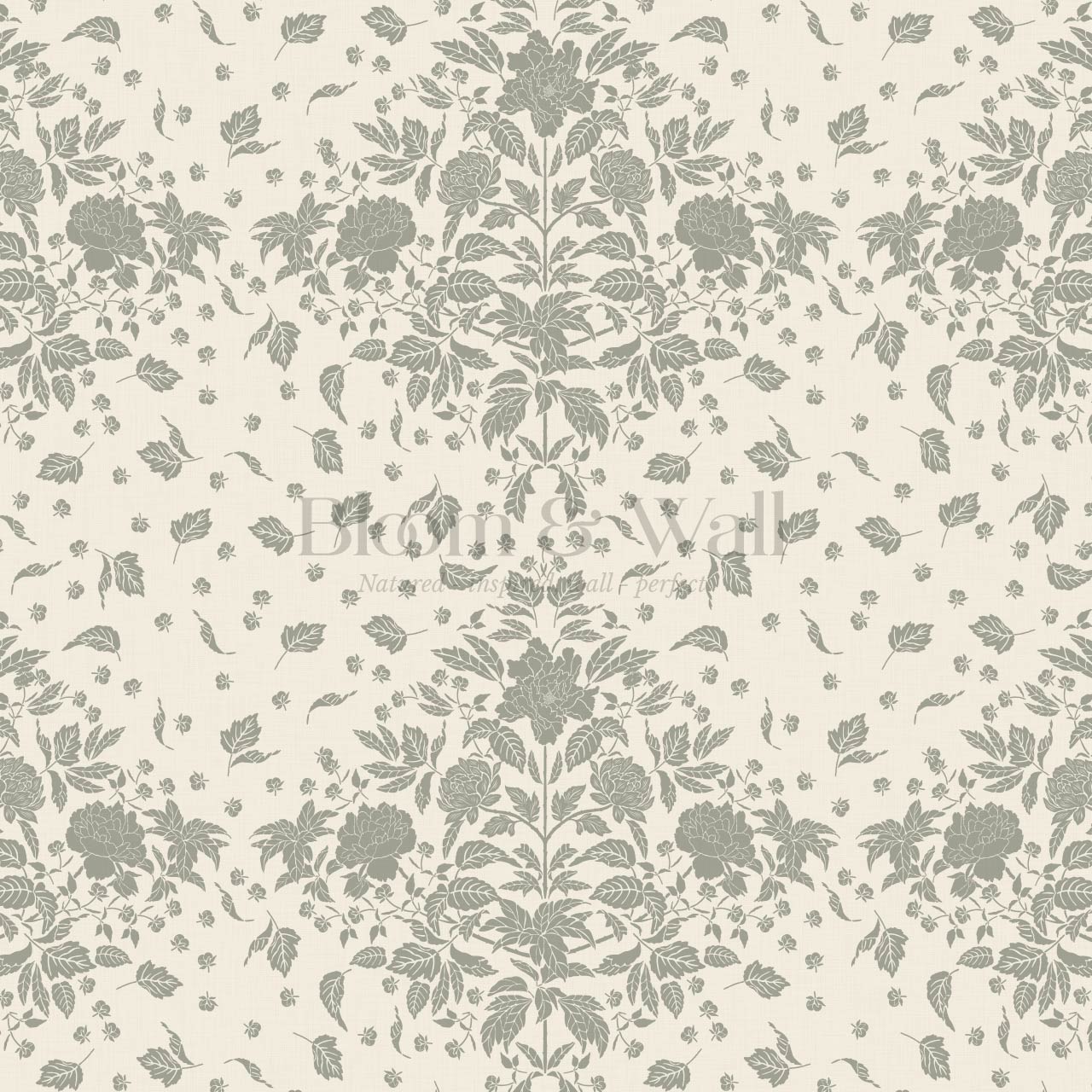 Kayla Tosssed Peonies Cream Sage Wallpaper
