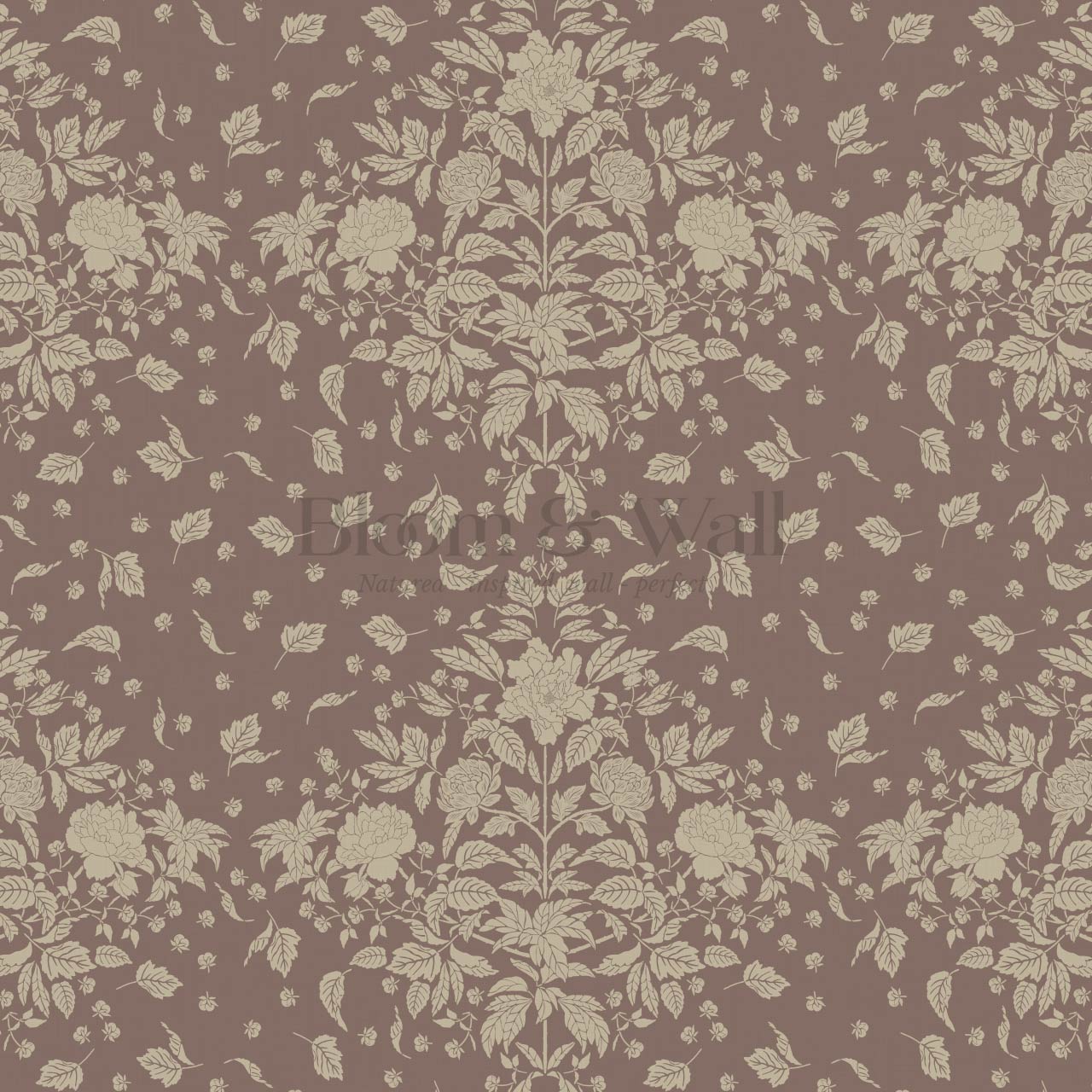 Kayla Tosssed Peonies Taupe Rose Dust Wallpaper