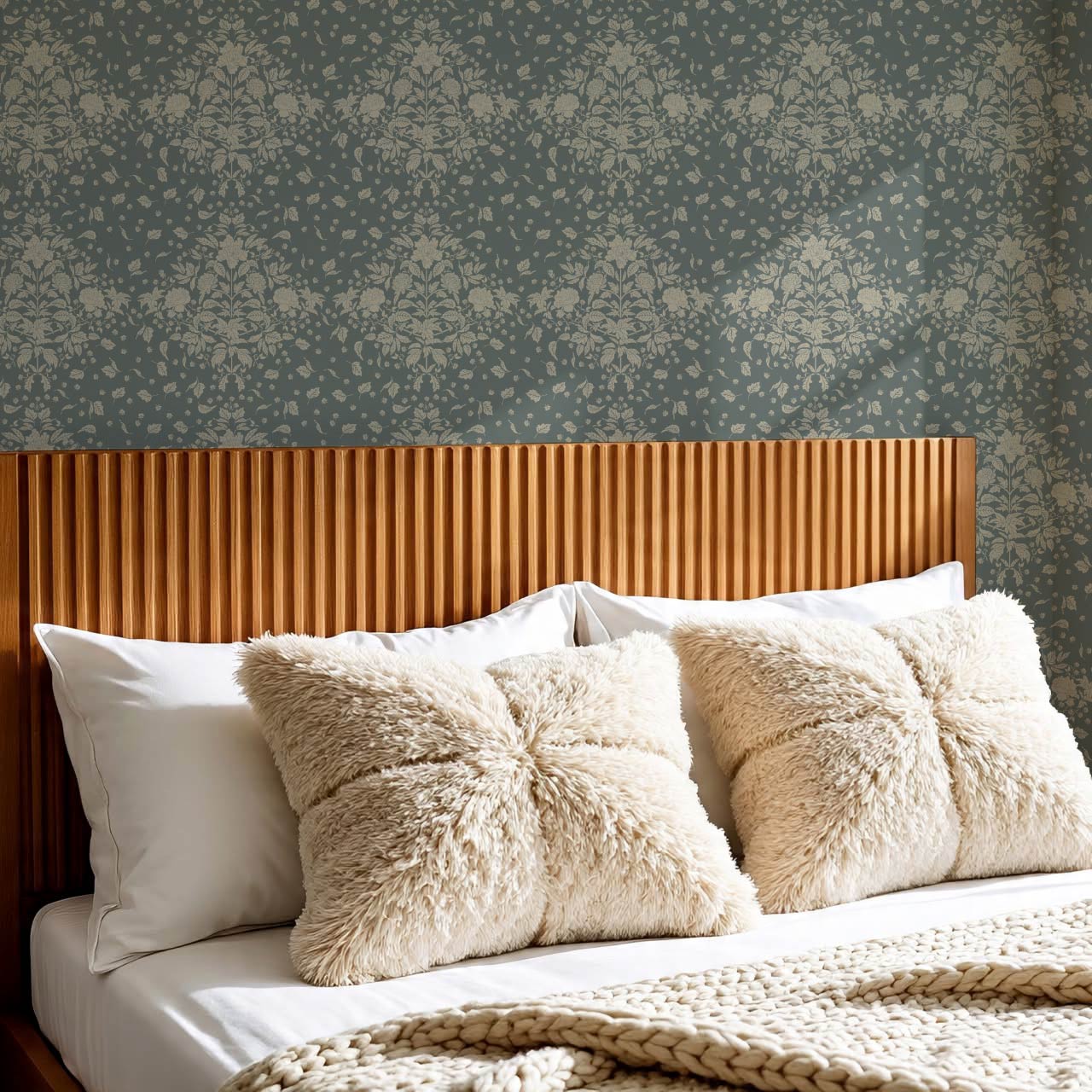 Kayla Tosssed Peonies Taupe Slate Wallpaper