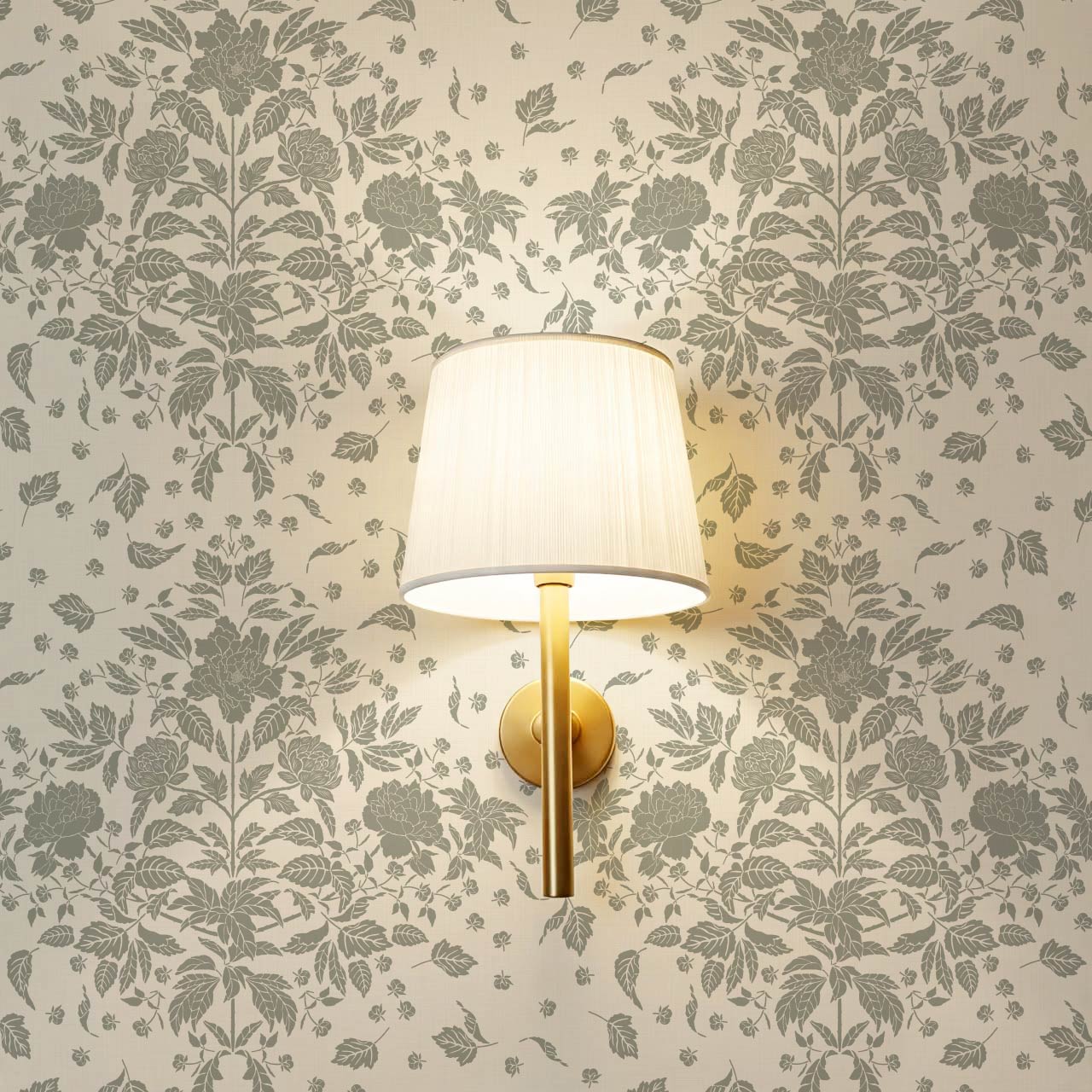 Kayla Tosssed Peonies Cream Sage Wallpaper
