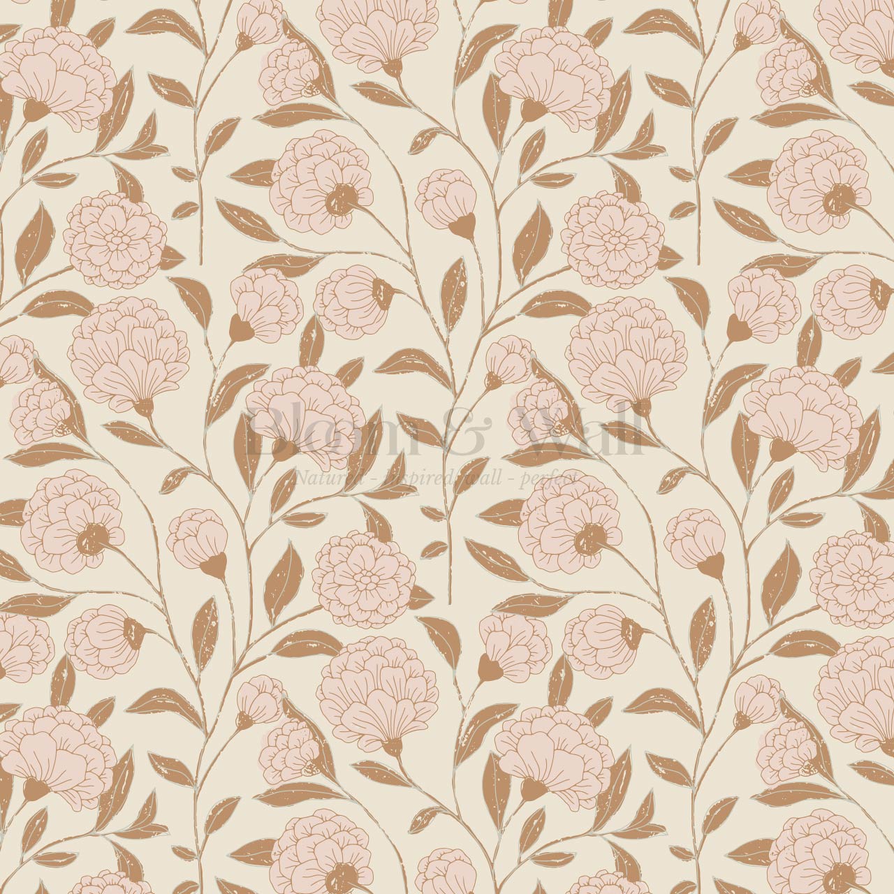 Kaylani Floral Vines Butter Blush Wallpaper