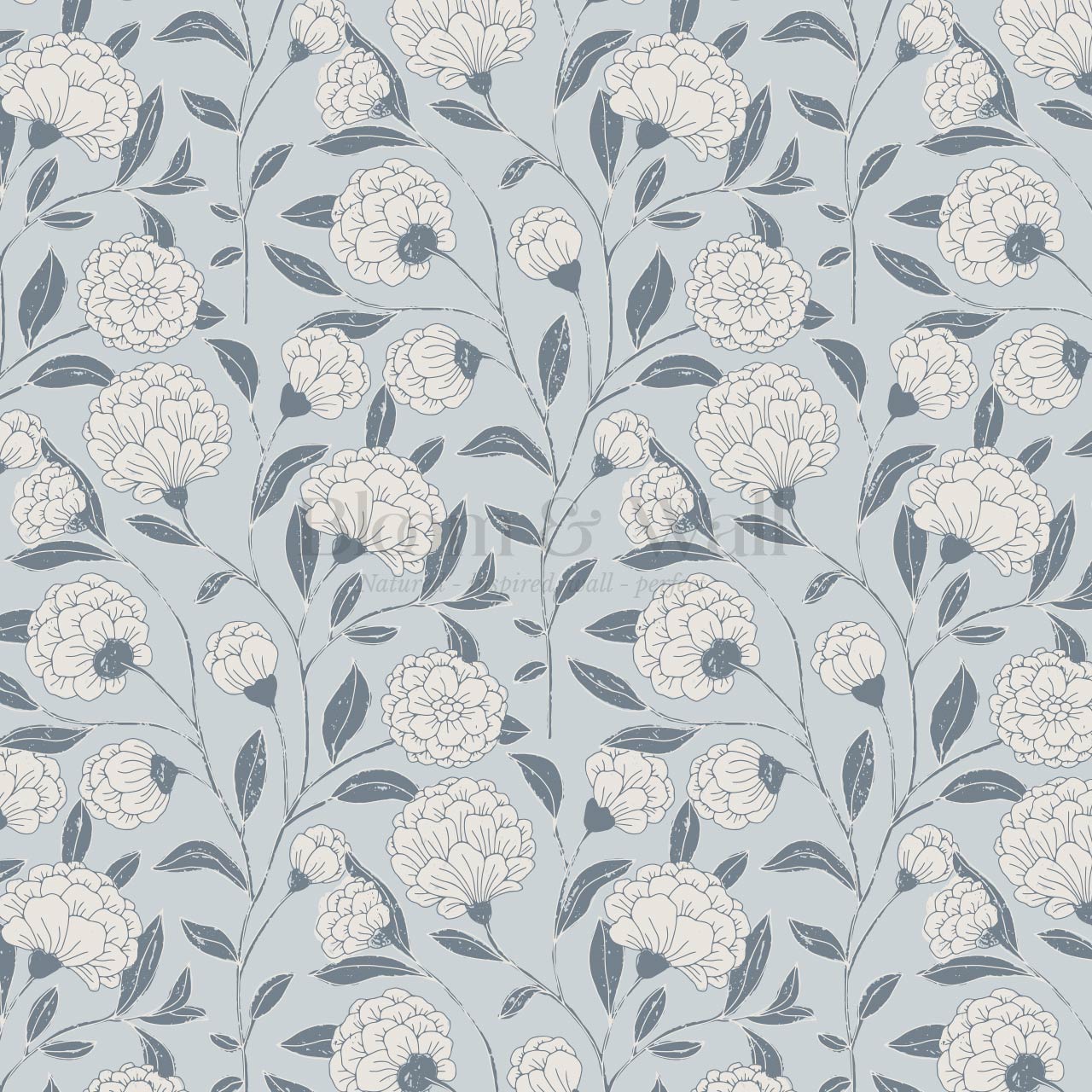 Kaylani Floral Vines Sky Wallpaper
