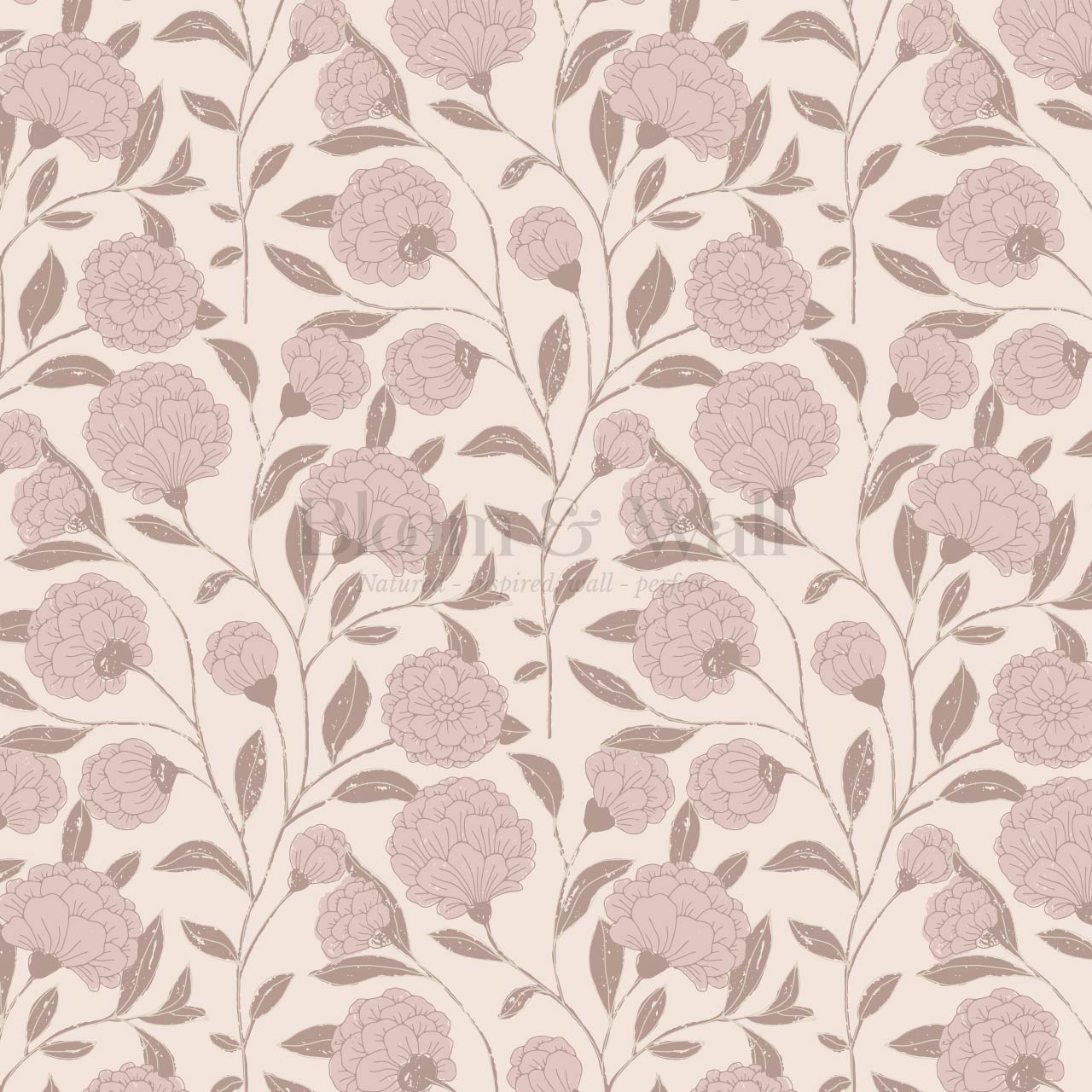 Kaylani Floral Vines Mauve Wallpaper