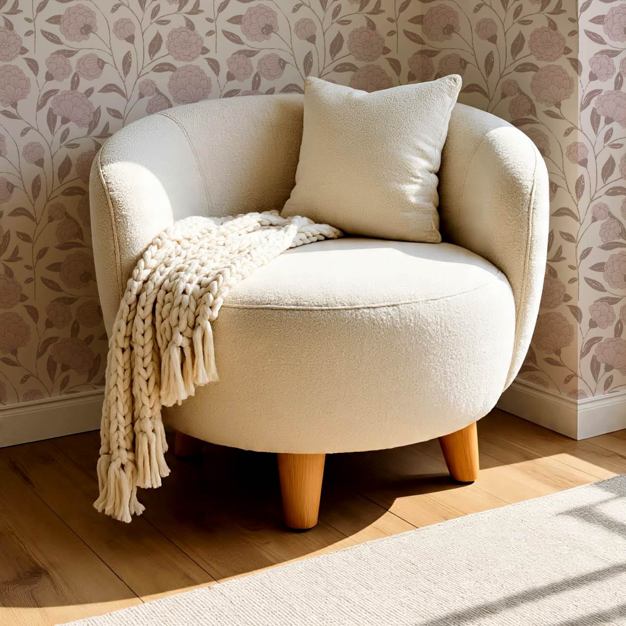 Kaylani Floral Vines Mauve Wallpaper