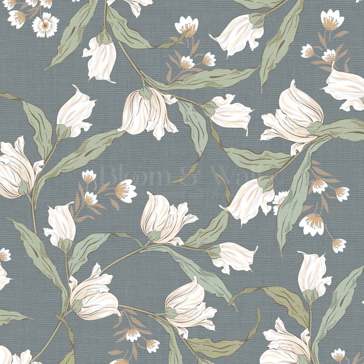 Kehlani Dancing Tulips Slate Wallpaper