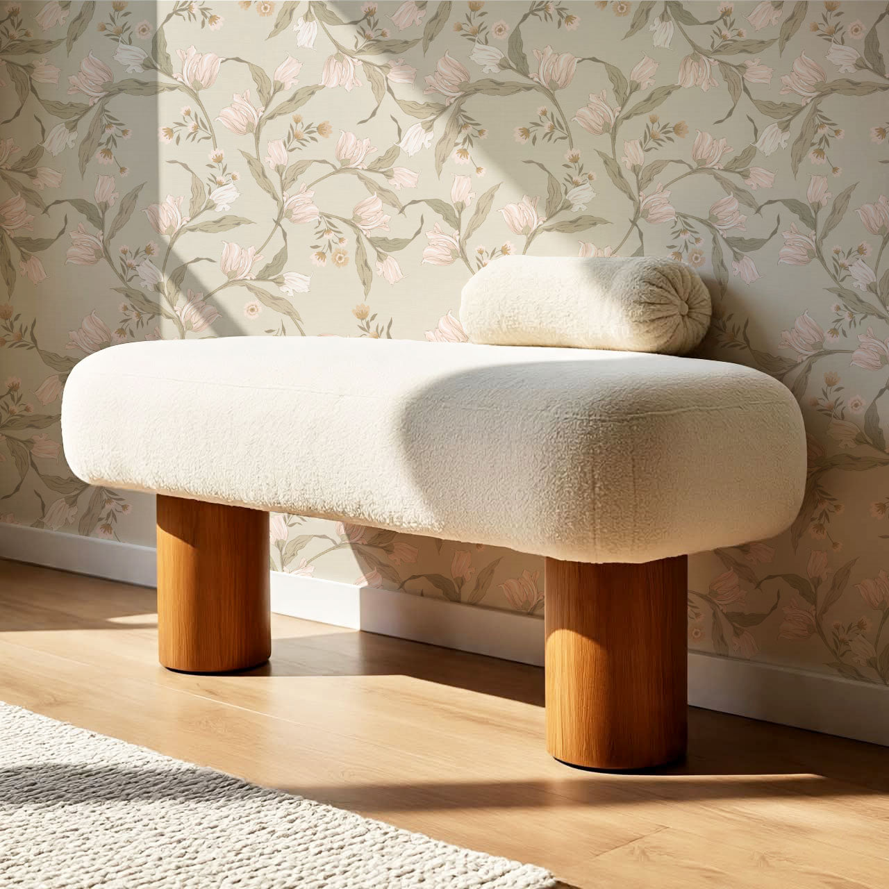 Kehlani Dancing Tulips Blush Beige Wallpaper