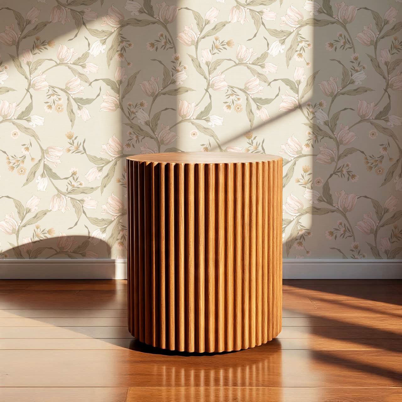 Kehlani Dancing Tulips Blush Beige Wallpaper