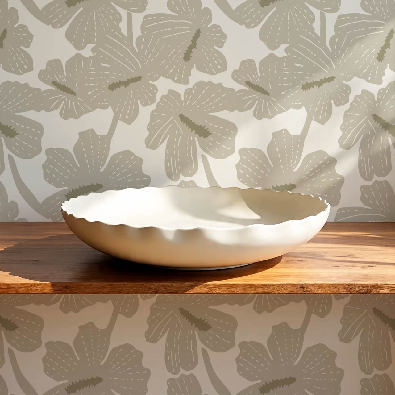 Kennedy Hibiscus French Slate Wallpaper