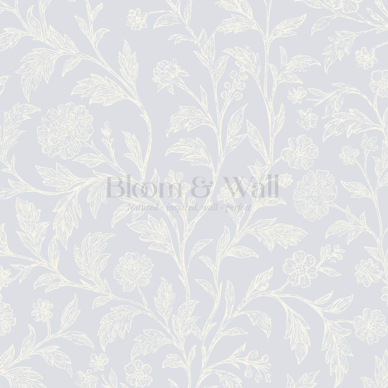 Kiki Trailing Floral Sky Cream Wallpaper
