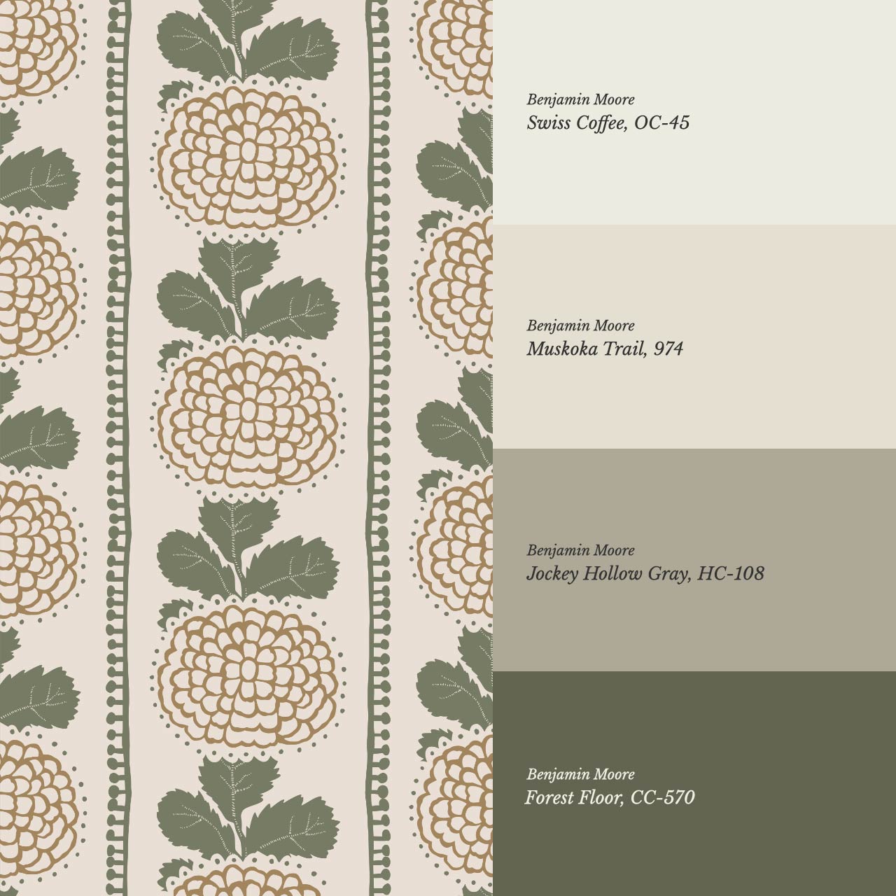 Kimberly Folka Bloom Stripes Tawny Forest Wallpaper