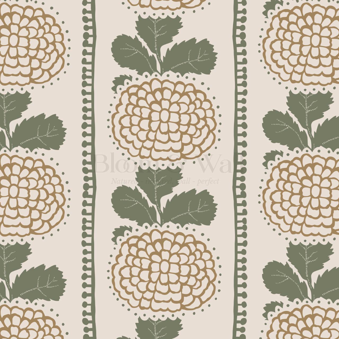 Kimberly Folka Bloom Stripes Tawny Forest Wallpaper