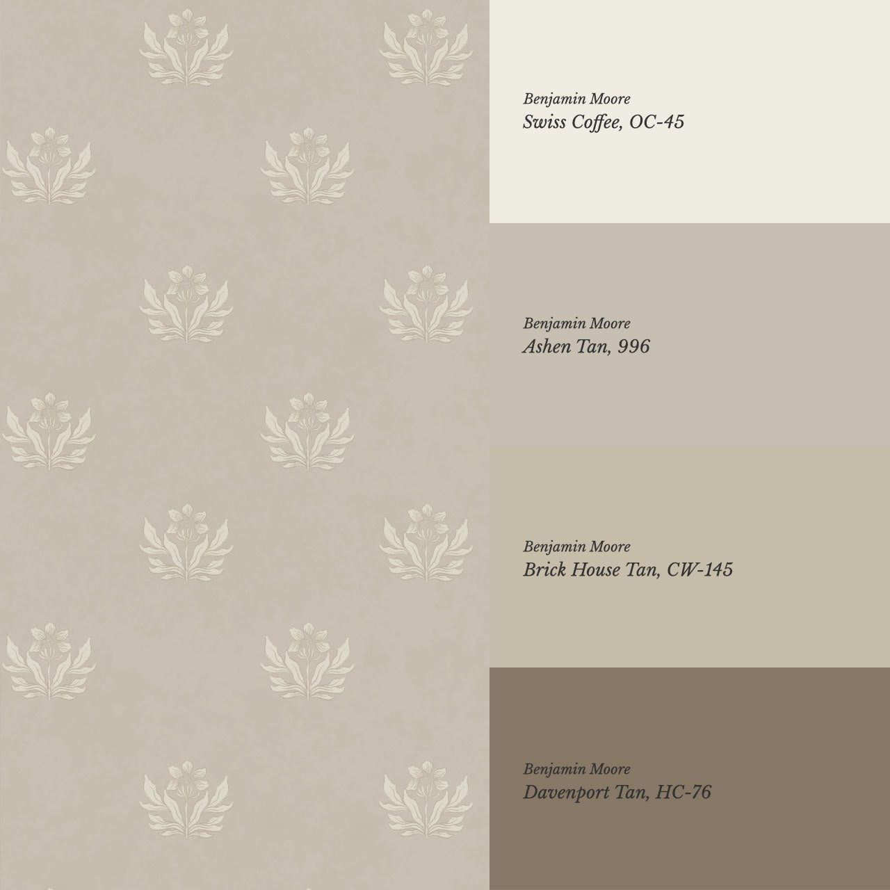 Kinsley Pressed in Petals Tan Wallpaper