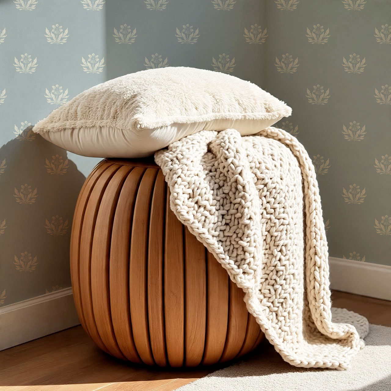 Kinsley Pressed in Petals French Blue Wallpaper