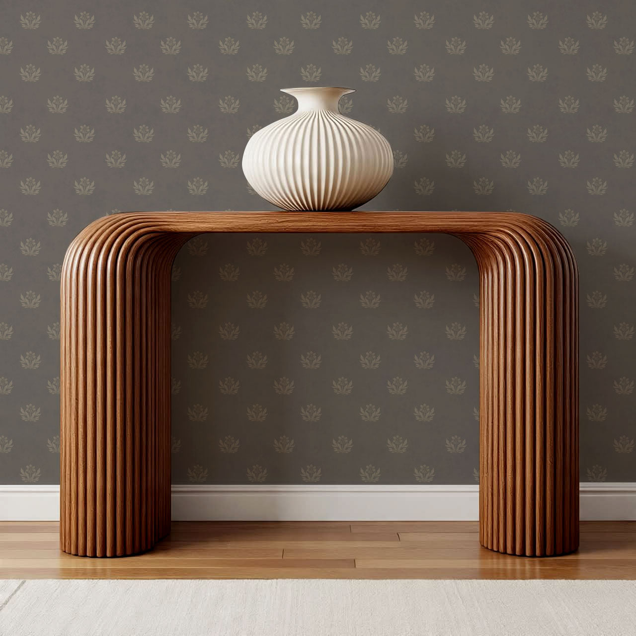 Kinsley Pressed in Petals Wet Stone Wallpaper