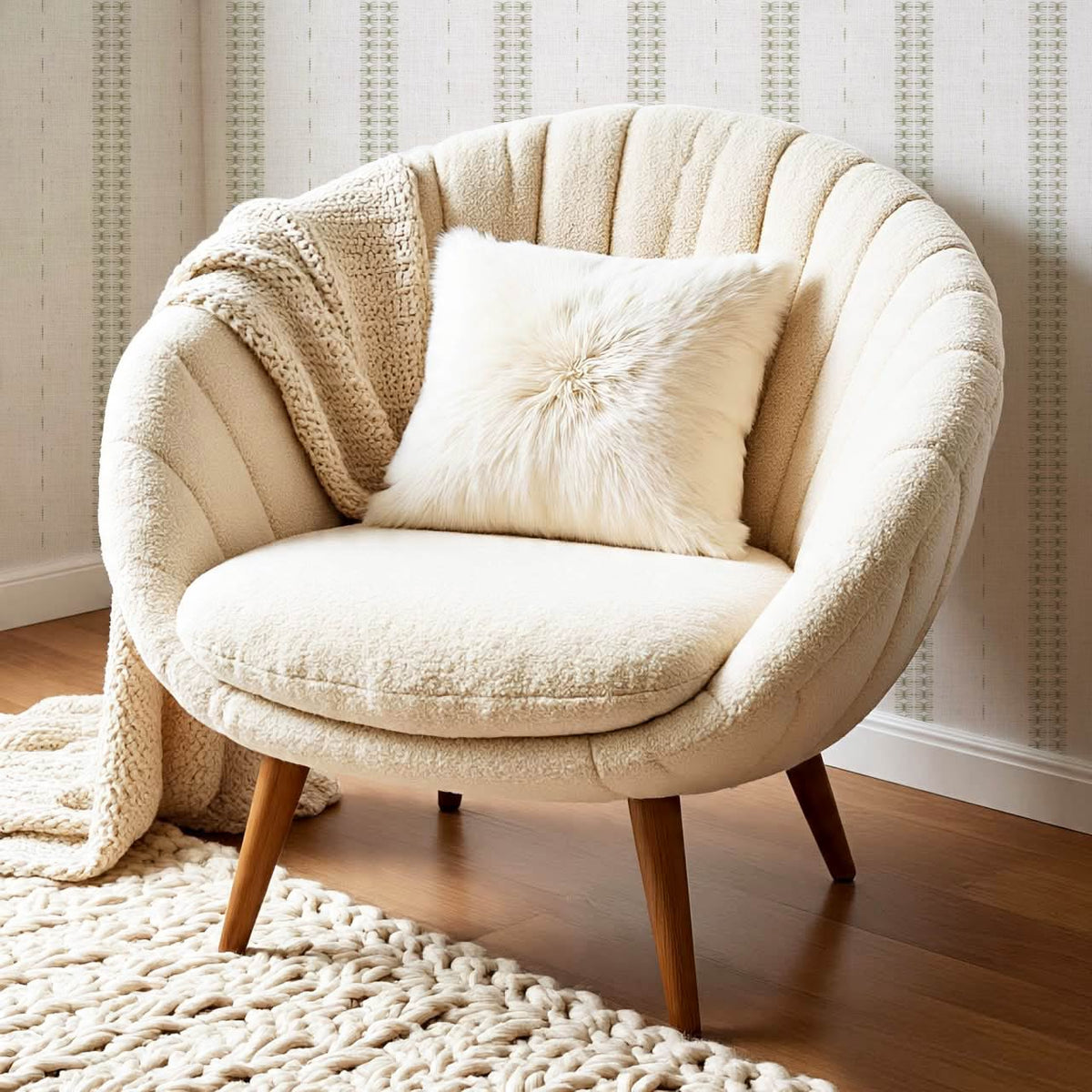 Kitianna Loom Stripe Sage Olive Bone Wallpaper