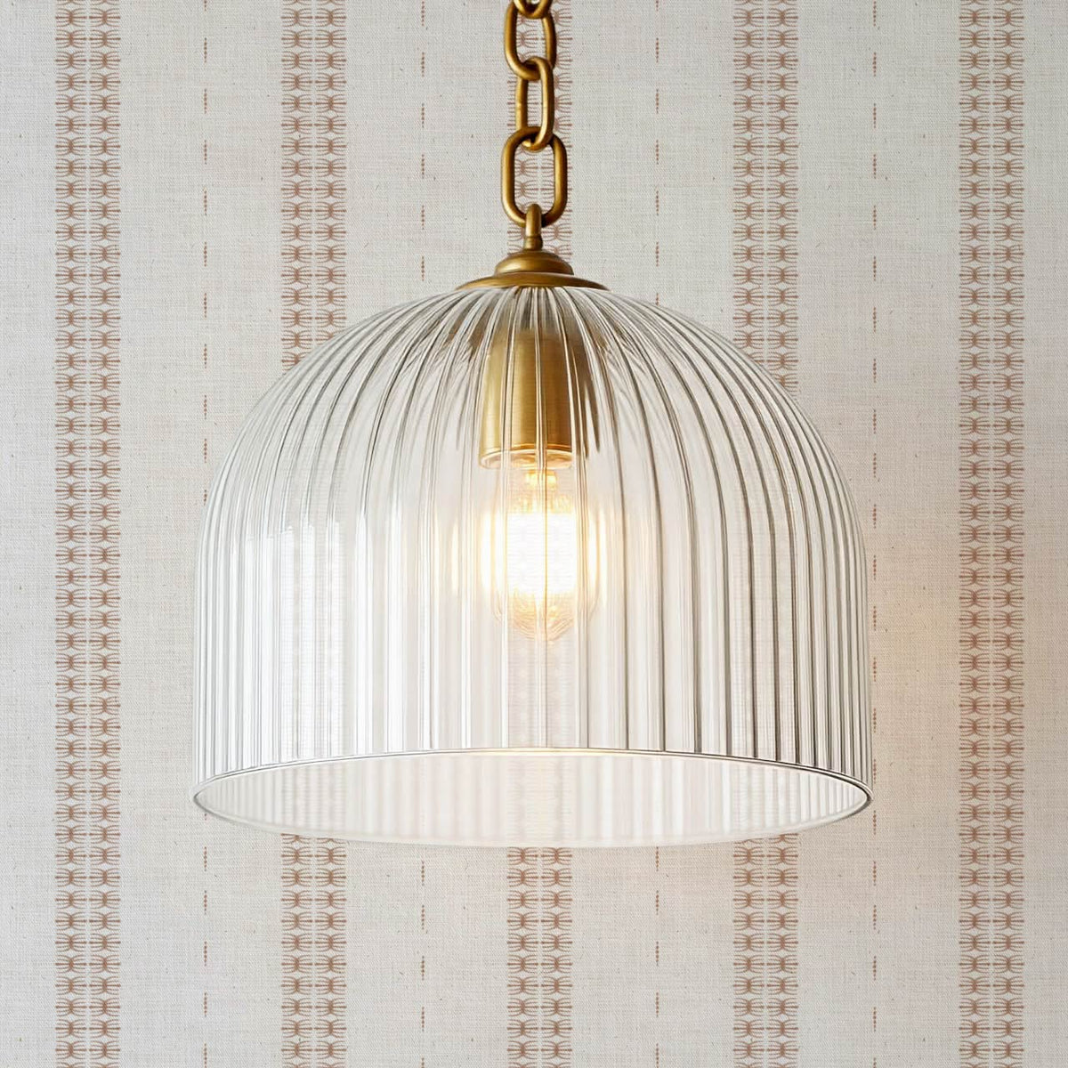 Kitianna Loom Stripe Wet Clay Bone Wallpaper