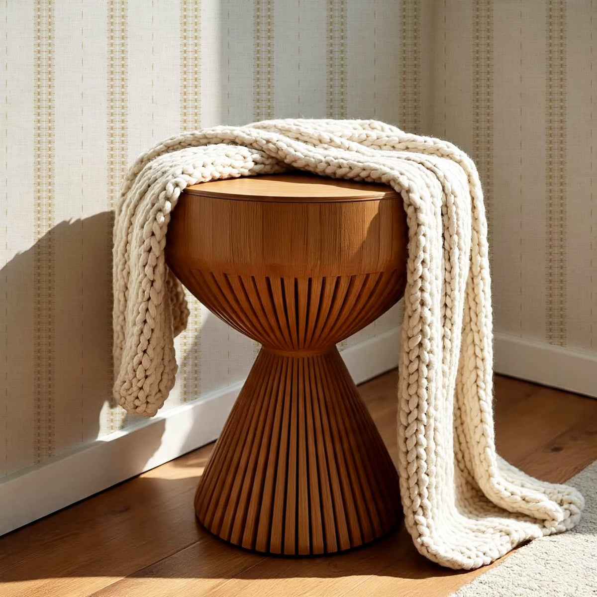 Kitianna Loom Stripe Honey Bone Wallpaper