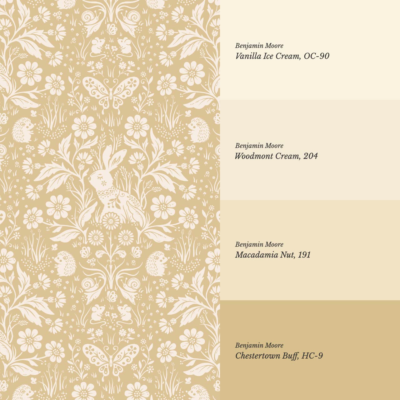 Laima Midsummer Garden Honey Cream Wallpaper