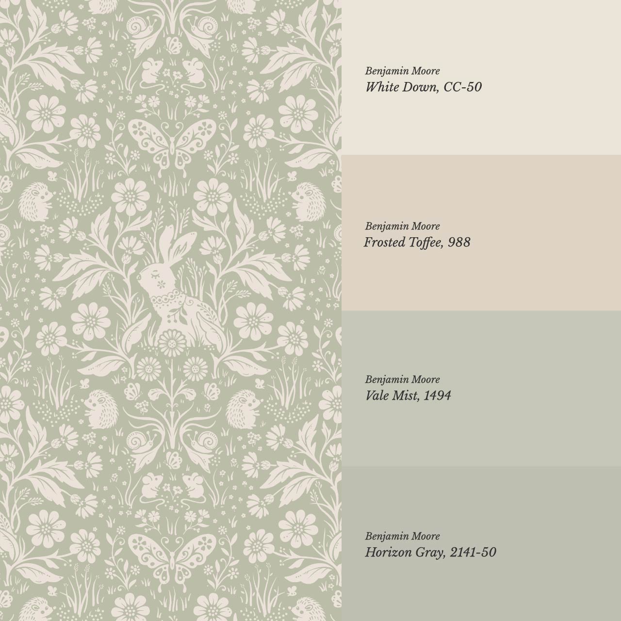 Laima Midsummer Garden Sage Ivory Wallpaper