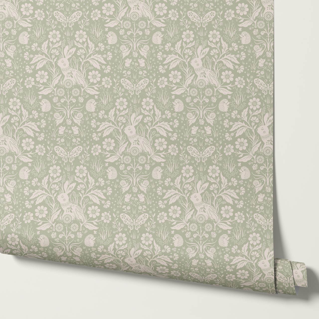 Laima Midsummer Garden Sage Ivory Wallpaper