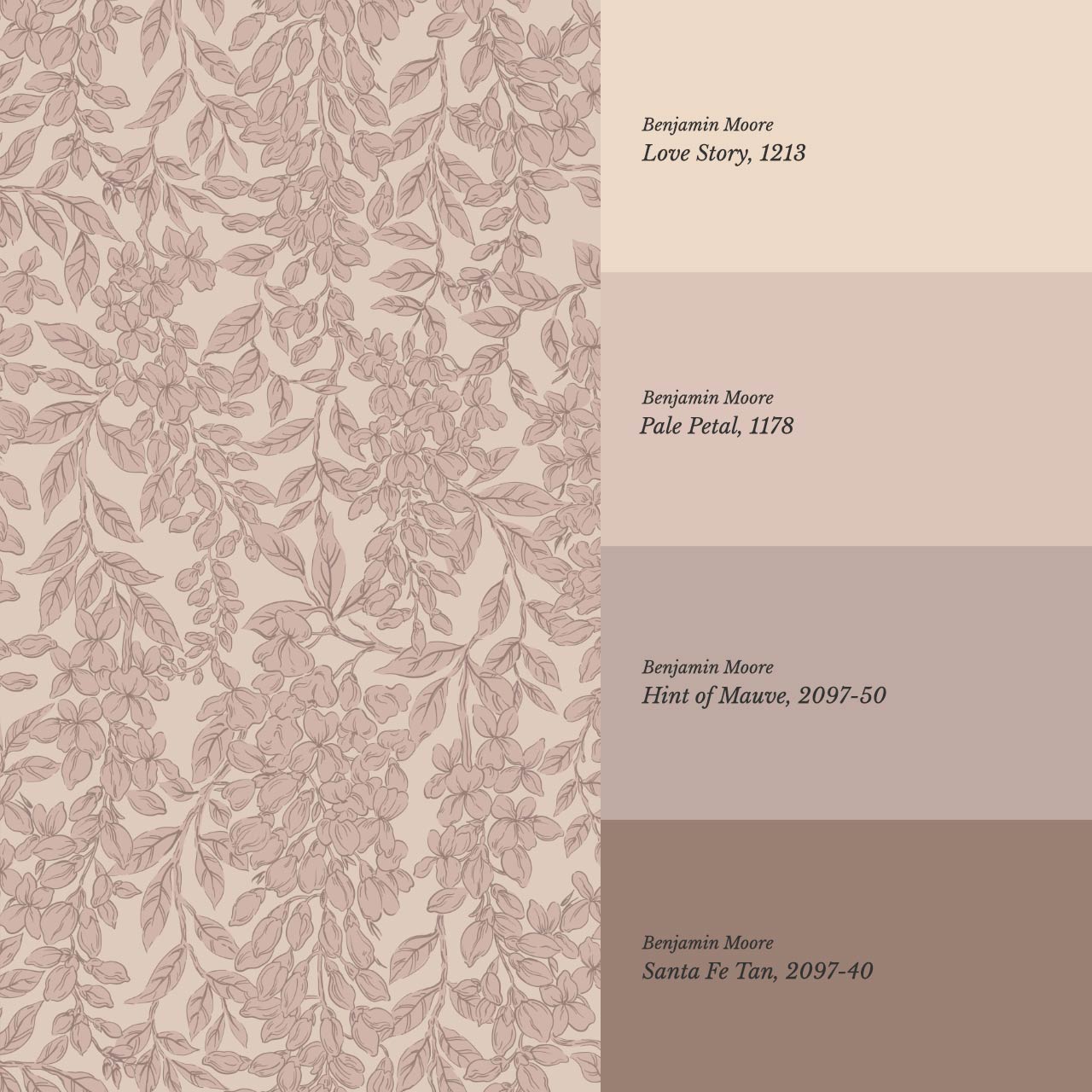 Laine Wisteria Vines Mauve Berry Wallpaper