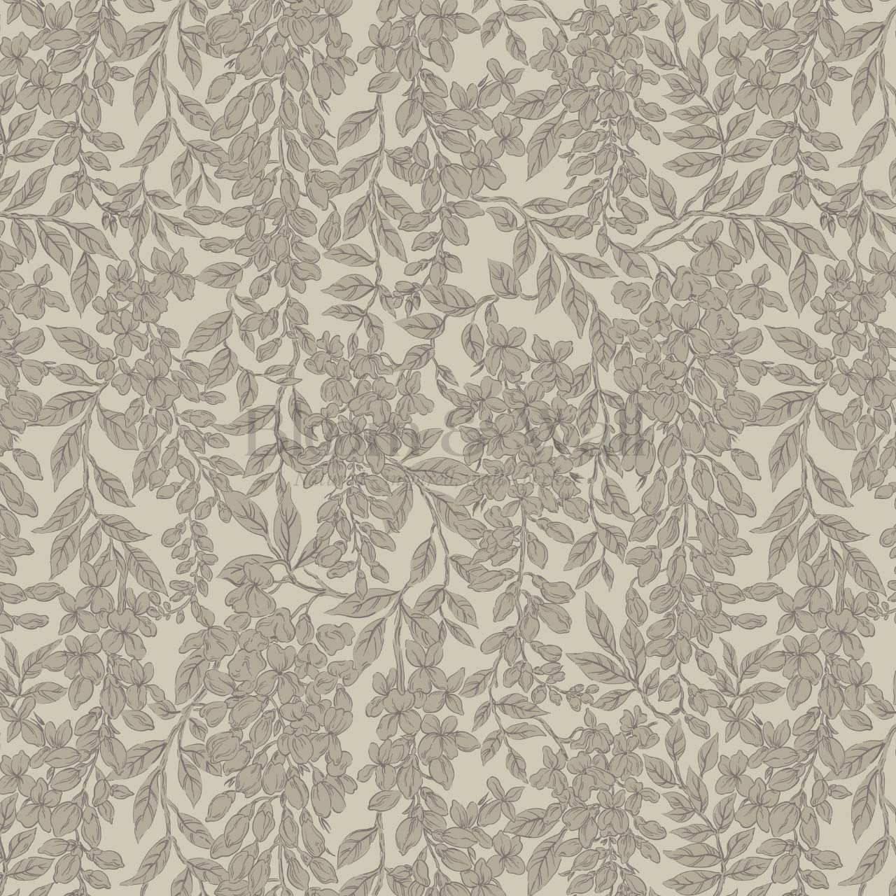 Laine Wisteria Vines Olive Stone Wallpaper