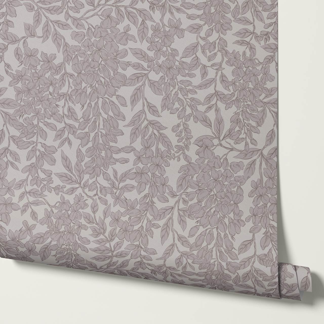 Laine Wisteria Vines Pale Plum Wallpaper