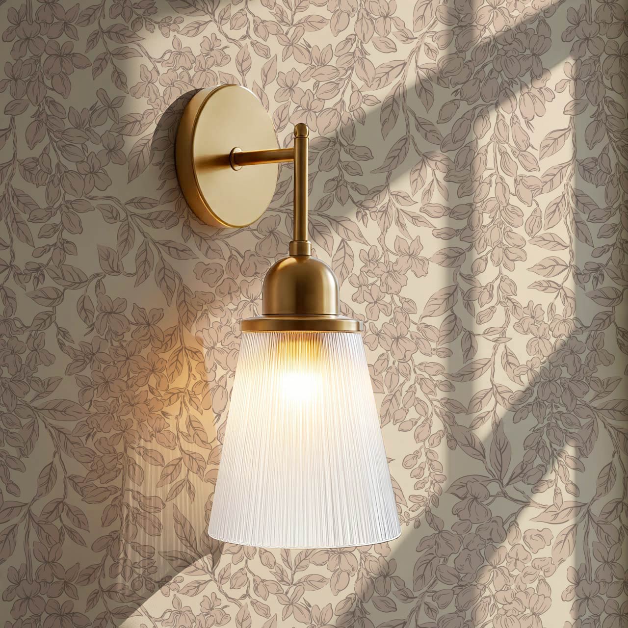 Laine Wisteria Vines Almond Mauve Wallpaper